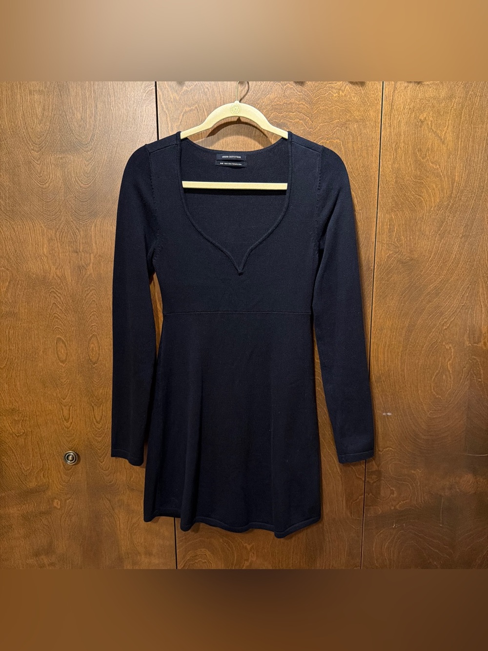 Urban Outfitters Black Long-Sleeve Knit Dress